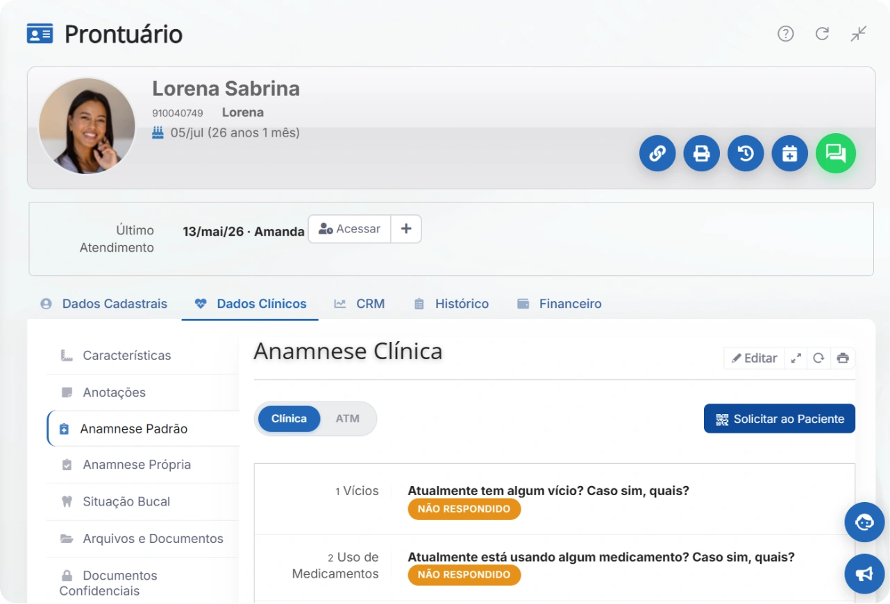Prontuário com assinatura eletrônica no ControleODONTO