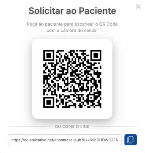 Solicitação de assinatura ao paciente por QR Code